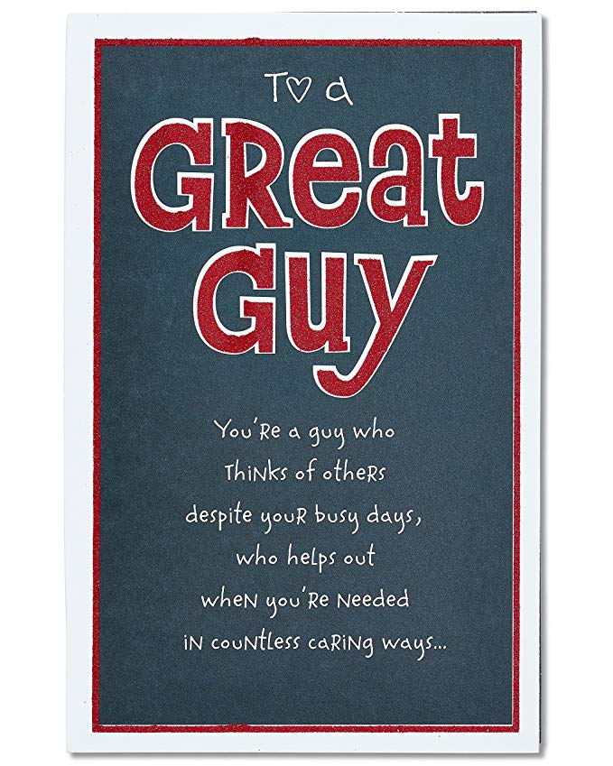 American Greetings Great Guy Valentine's Day Card for Him with Glitter