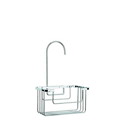 Croydex Chrome Plated Rust Free Mild Steel Shower Riser Rail Hook Over Caddy, Silver