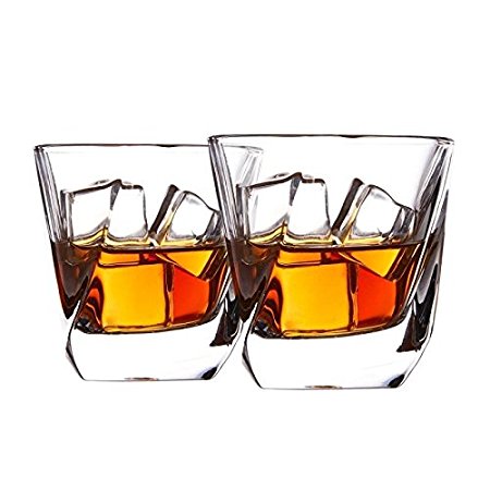 Whiskey Glasses,WBSEos Luxury Crystal Glasses Set,Non-Leaded Carity Glasses,Wine Accessories Set of 2 Glasses (8oz) for Wine,Cocktails or Juice