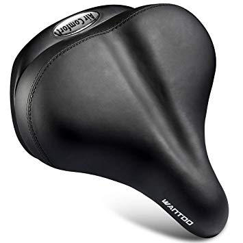 Wantdo Oversized Bicycle Seat with Shock-Resistant Air Float,Extra Wide Comfortable Universal Fit Road Bike Saddles for Indoor Cycling and Outdoor Bike Seat
