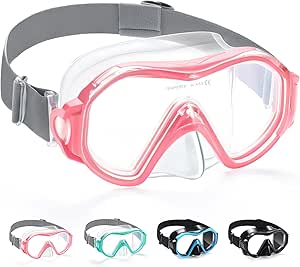 Supertrip Adult Swim Goggles Swimming Goggles with Nose Cover Elastic Fabric Strap Tempered Glass Snorkeling Gear for Adults