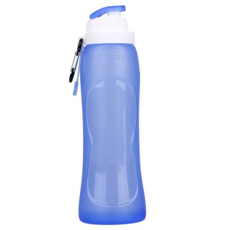 MAGINOVO Silicone Folding Bottle Sport Travel Collapsoble Water Bottles 17 fl OZ 500ml BPA Free