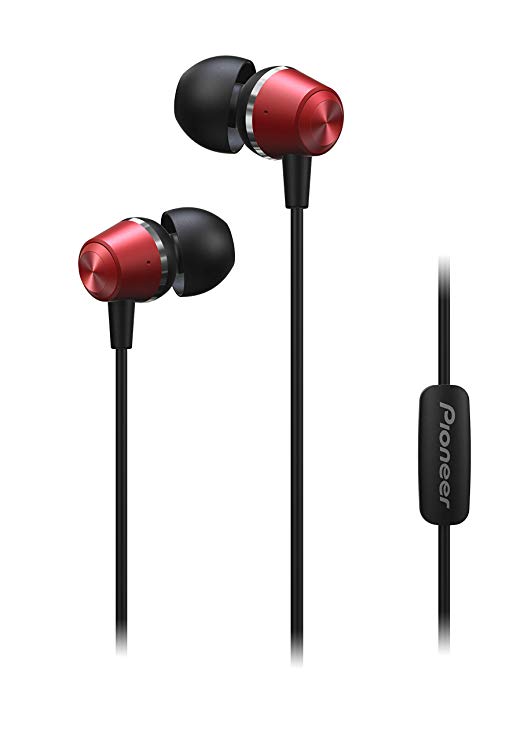 Pioneer in-Ear Deep Bass Headphones, Red, SE-QL2T(R)