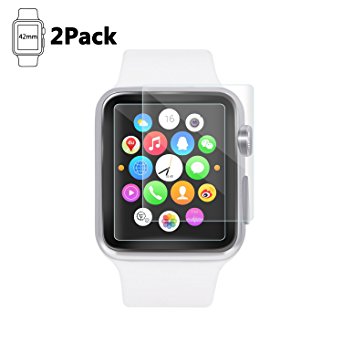 Bestfy 2Pack Apple Watch Screen Protector 42mm Tempered Glass Scratches new style