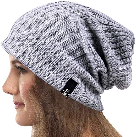 VECRY Womens Knit Slouchy Beanie Ribbed Baggy Skull Cap Turban Winter Summer Beret Hat