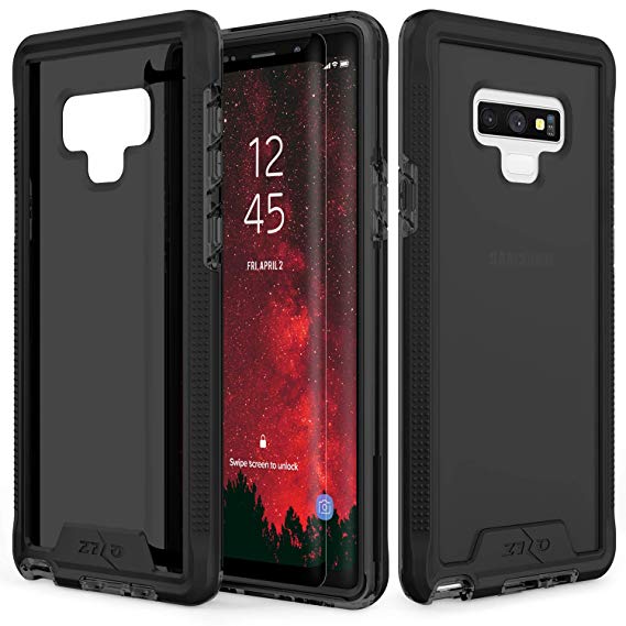 Zizo ION Series Compatible with Samsung Galaxy Note 9 Case Military Grade Drop Tested with Tempered Glass Screen Protector Black Smoke