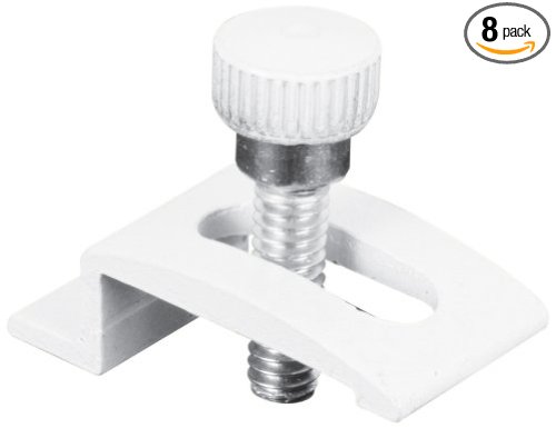 Prime-Line Products T 8725 Storm Door Panel Clip with Screws, 1/4-Inch, White,(Pack of 8)