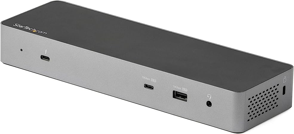 StarTech.com Thunderbolt 3 Dock w/USB-C Host Compatibility - Dual 4K 60Hz DisplayPort 1.4 or Dual HDMI 2.0 Monitors - Single 8K - TB3/USB-C Laptop Docking Station - 96W PD, 5xUSB 10Gbps (TB3CDK2DH)