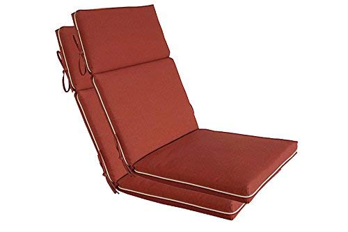 Bossima Indoor/Outdoor Brick Red High Back Chair Cushion, Spring/Summer Seasonal Replacement Cushions.Set of 2