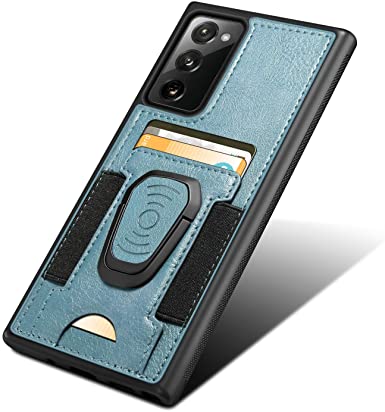 AHTONG Galaxy S20 FE Wallet Case with Credit Card Slot Holder Case [4 Cards][Car Mount Function][Kickstand][Non-Slip] PU Leather Wallet Case for Galaxy S20 FE 5G (Blue)