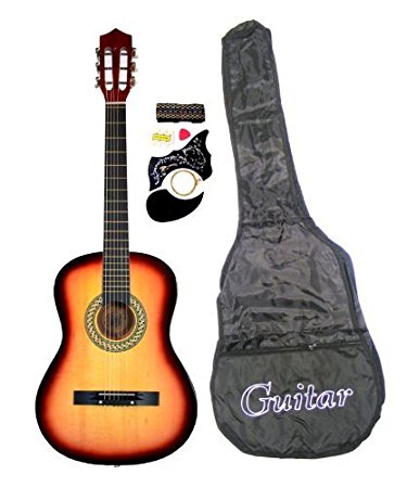 38" SUNBURST Acoustic Guitar Starter Package, Guitar, Gig Bag, Strap, Pick & DirectlyCheap(TM) Translucent Blue Medium Guitar Pick