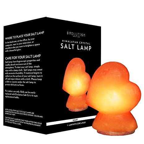Evolution Salt EHL-46 Heart Crystal Himalayan Salt Lamp 4-6 lbs