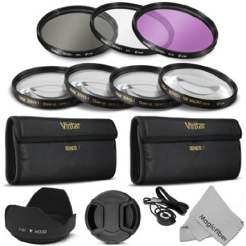 67mm Vivitar Professional UV CPL FLD Lens Filter and Close-Up Macro Accessory Kit for Lenses with a 67mm Filter Size