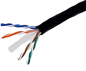 Monoprice Cat6 Ethernet Bulk Cable - Network Internet Cord - Stranded, 550Mhz, UTP, CM, Pure Bare Copper Wire, 24AWG, 1000ft, Black