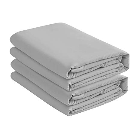 BASIC CHOICE 2-Pack Deep Pocket Bed Fitted Sheet/Bottom Sheet - Full, Gray