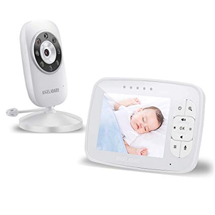 Baby Monitor, Angelababy 3.5" HD Display Wireless Video Baby Monitor with Camera and Audio, Two-Way Talkback, Temperature Monitoring, Lullabies, Long Range Baby Monitor with Infrared Night Vision