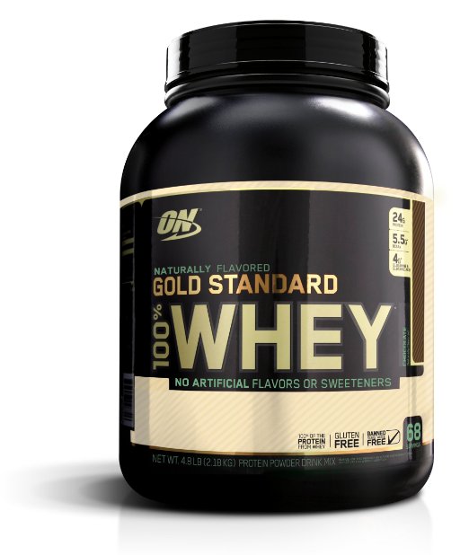 OPTIMUM NUTRITION Gold Standard Natural 100-Percent Whey Gluten Free Protein Powder, Chocolate, 4.8-Pound/2177-Gram