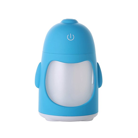 Mini Cool Mist Humidifier with 7 Color LED Night Light Quiet Humidifier with Timed auto shutdown for Office Home or Car (Navy Blue)