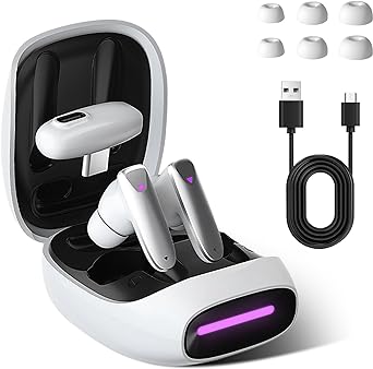 Orzero Gaming Earbuds Esports-Grade Low Latency, 2.4G USB-C Dongle BT 5.2 Dual Connection, Compatible with Quest 3/2/1 Pico PS5 Steam Deck PC Switch iOS Android Devices