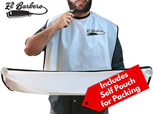 El Barbero - Bib for Men, New Shaving Beard Apron, Grooming Cape for Hair Catcher and Clean Trimming, Beard Maintenance Kit & Shaving Accessories, Beard Gifts for Him