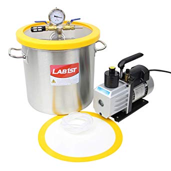 lab1st 5 Gallon Vacuum Degassing Chamber Kit with 5CFM Pump