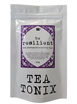 BE RESILIENT Stress Relief Tea with Ashwagandha, Holy Basil, and Eleuthero 60g - Helps the Body Recover from Stresses and Strengthens, Nourishes, and Stimulates the Adrenals by Tea Tonix