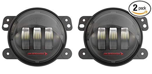 JW Speaker LED Jeep Fog Lights, Model 6145 J2 Series with Black Bezel, Set of 2