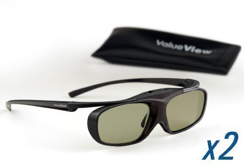 Epson-Compatible ValueView® 3D Glasses. Rechargeable. TWIN-PACK
