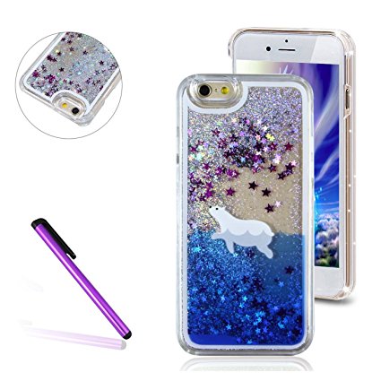 iPhone 5S Case,iPhone SE Case LEECO iPhone 5 Case 3D Glitter Bling Flowing Liquid Floating Moving Hard Protective Cover Case for Apple iPhone 5S / 5 / SE Polar Bear