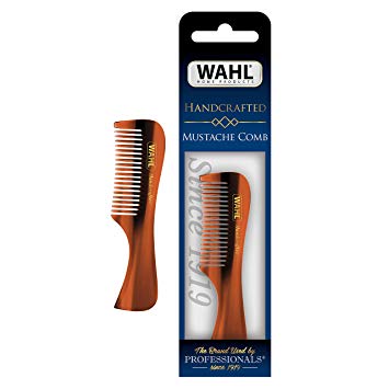 Wahl Beard & Moustache Comb for Men's Grooming - Handcrafted & Hand Cut with Cellulose Acetate - Smooth, Rounded Tapered Teeth - Model 3323