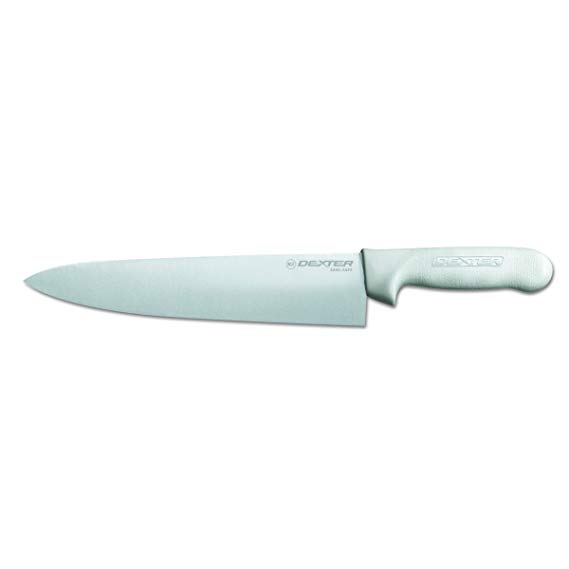 Dexter 12433 10-Inch Cook's Knife, High-Carbon Steel with White Handle