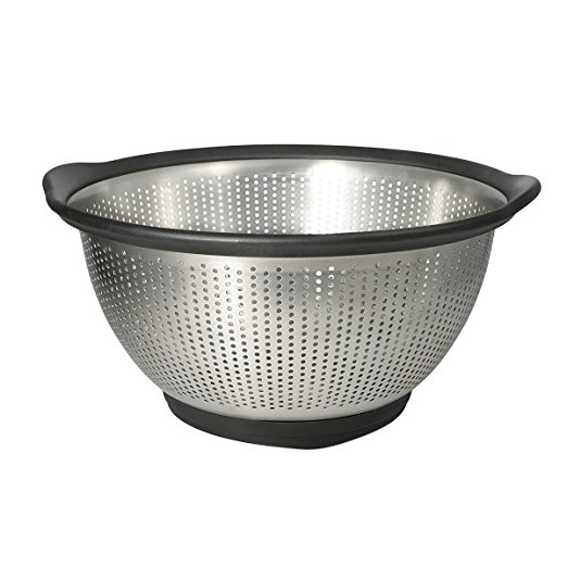 KitchenAid Gourmet 5-Quart Stainless Steel Colander, Black