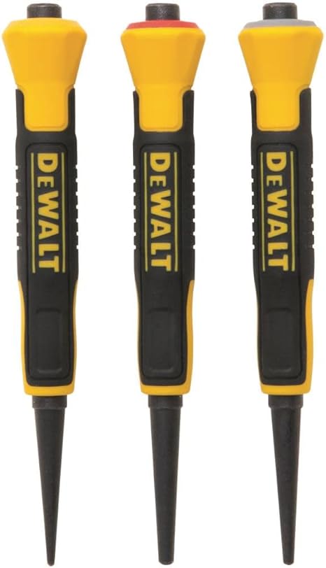 DEWALT Nail Set, 1/32, 2/32, 3/32 in, 4 in L, 3 Pc