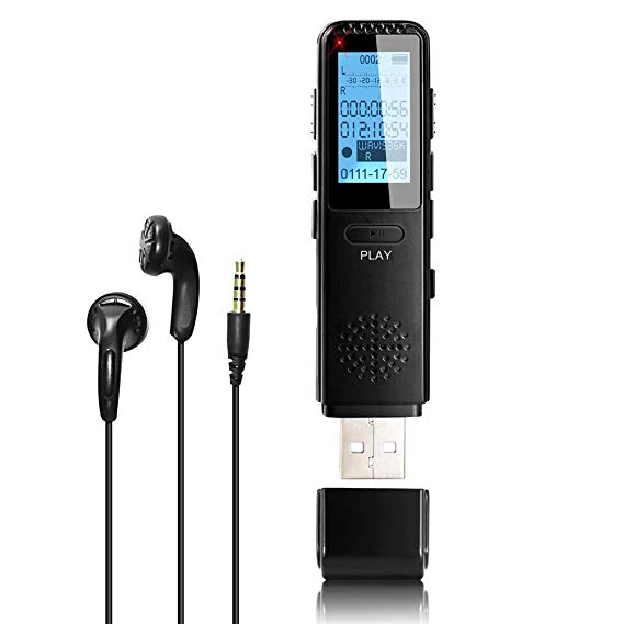 MAOZUA Voice Recorder, Upgraded 1536Kbps 8GB HD Recording MP3 Player 8GB Dictaphone Voice Activated Recorder With Metal Casing for Lecture, Meeting and Interview