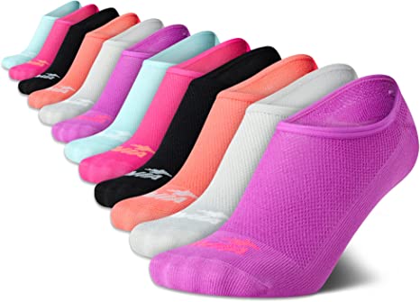 Avia Women's Sport Stretch No Show Liner Socks with Heel Grip (12 Pack)