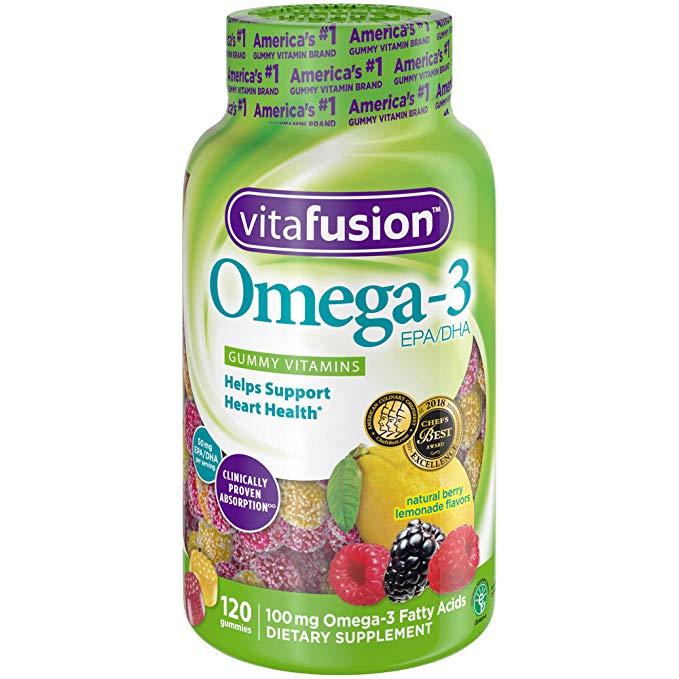 Vitafusion Omega-3 Gummies, 120 Count (Packaging May Vary)