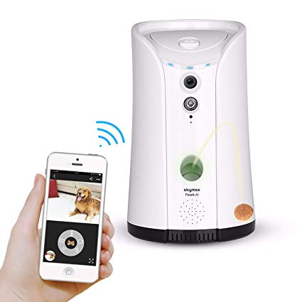 SKYMEE Dog Camera Treat Dispenser, WiFi Remote Pet Camera with Two-Way Audio and Night Vision