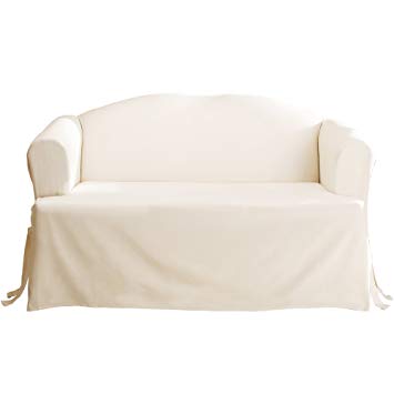 SureFit Duck Solid T-Cushion - Sofa Slipcover  - Natural (SF28611)