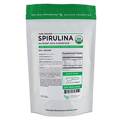 Spirulina Powder -USDA Organic -nonGMO -Pure Energy - Wholesale Prices! (2lb (32oz))