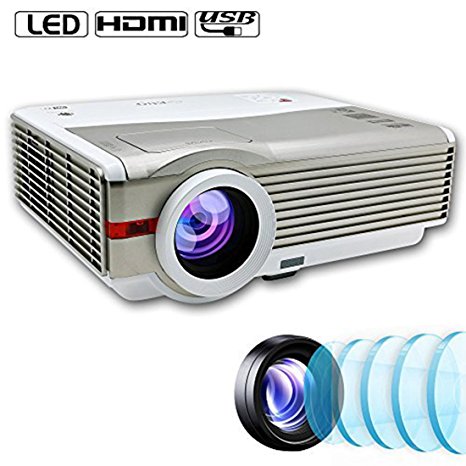 EUG 4200 Lumens HD LCD LED Video Projectors Portable Home Theater Cinema Projectors with HDMI/USB/AV/VGA, 1280x800 Support 1080p