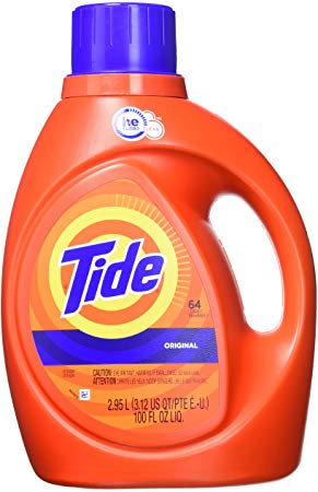 Tide High Efficiency Turbo Clean Liquid Laundry Detergent, Original Scent, 2.95 L (64 Loads)