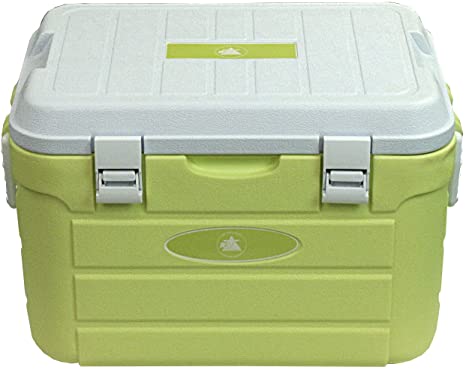 10T Fridgo 30 - Passive cool box, 30 litres with integrated cooling battery and floor drain, lemon, 52x36x33 cm