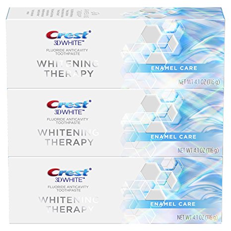 Crest 3D White Toothpaste Whitening Therapy Enamel Care, 4.1 Ounce, Pack of 3