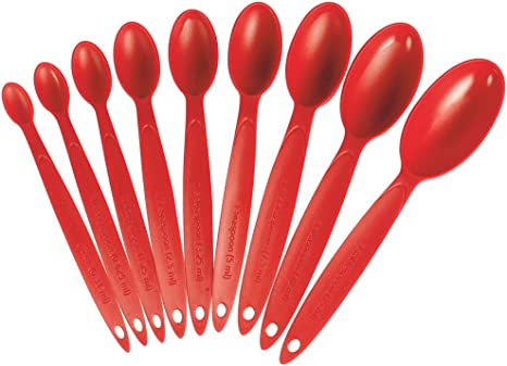 Cuisipro Red Measuring Spoon, Set of 9