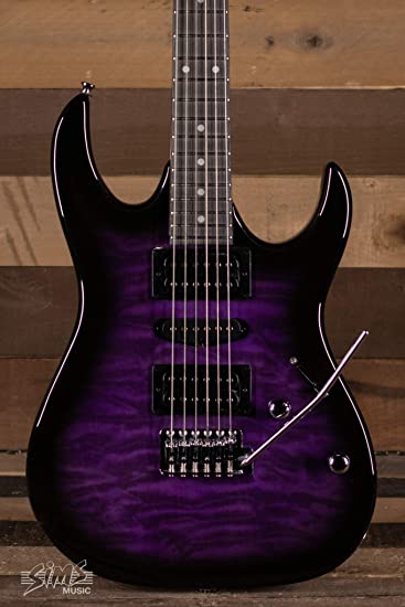 Ibanez GRX 6 String Solid-Body Electric Guitar, Right, Transparent Violet Sunburst, Full (GRX70QATVT)