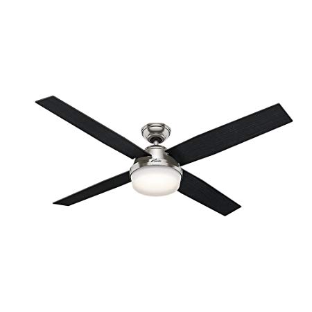 Hunter 59441 Hunter Dempsey Ceiling Fan with Light with Handheld Remote, 60", Brushed Nickel