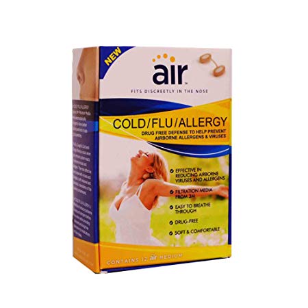 AIR Cold/Flu/Allergy Advanced Nasal Filter, Medium, 12 Count