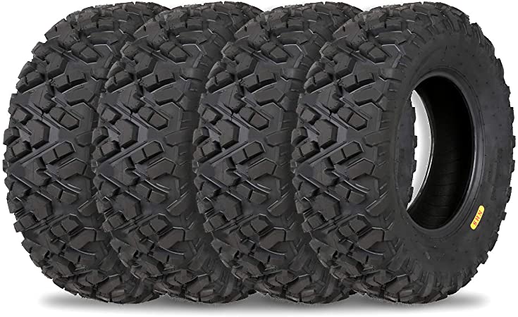 Weize All Terrain ATV Tires, Front 25x8-12 / 25x8x12 & 25x10-12 / 25x10x12 Rear, Full Set of 4, 6PR UTV Tire Suitable For mud, gravel, sand, rocky