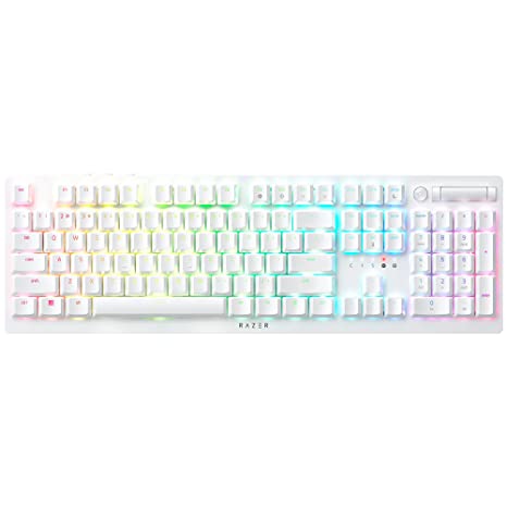 Razer DeathStalker V2 Pro - Wireless Low Profile Optical Gaming Keyboard (Clicky Purple Switch) - White Edition - US Layout - World Packaging