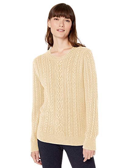 Amazon Essentials Women's Fisherman Cable Crewneck Sweater